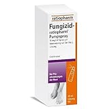 Fungizid-ratiopharm® Pumpspray mit dem Wirkstoff Clotrimazol. Zur schonenden Behandlung verschiedener Pilzerkrankungen der Haut, wie z. B. Fußpilz, 40 ml Spray