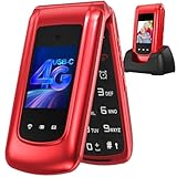 uleway 4G Seniorenhandy Klapphandy mit Großen Tasten Handy,Flip Mobiltelefon mit Ladestation,Dual-SIM Kurzwahl, SOS Notruffunktion,Taschenlampe, FM-Radio, 2,4 Dual Zoll Farbdisplay