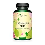 Knoblauch Kapseln | EINZIGARTIG: Extrakte aus Knoblauch, Weissdorn und Olivenblatt | 1% Allicin - 3% Flavone - 40% Oleuroperin | Laborgeprüft | Ohne Zusatzstoffe | Deutsche Produktion Vegavero®