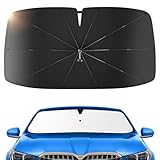 Sonnenschutz Auto Frontscheibe – 2025 Upgrade 360° Drehbar, Faltbar, UPF 50+ UV-Schutz & Wärmeisolierung, Einfach zu Lagern, Passend für die meisten Autos & SUVs