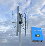 KX-ENERGIE 3000W Vertikale Windkraftanlage 3-Phasen Magnetische Levitation 5 Blätter Windrad,mit Grid Wechselrichter Windturbine Komplettanlage 220V für Haus Öffentliches ins Stromnetz