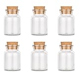 Ankerkraut leeres Korkenglas, klein, 6 leere kleine Gewürzgläser, zum Abfüllen von Gewürzen, Kräutern oder Bonbons, großartiges Gastgeschenk, 170ml, Embossing