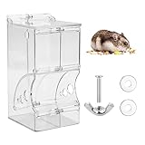 Hamster Futterspender, Automatischer Futterautomat für Hamster mit Großer Kapazität, Automatische Futterstation Hamster Zubehör für Hamster, Vögel, Tauben, Papageien, Mini-Igel (Transparent)