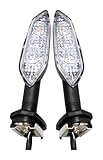 RINKTEEA Motorrad Blinker Licht Für Kawa&saki Für Ninja H2/H2 SX Für Ninja 250/250 SL Für NINJA300/400/650/1000/1000SX Motorrad Blinker Anzeige(klar,XXL)