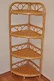 Rattanregal, Rattan Eckregal mit 4 Böden, Gr. 36 x 36 cm h 110 cm, Fb. Honig
