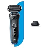 Braun Series 5s Rasierer Herren, Elektrorasierer Mit 3 Flexiblen Klingen, Präzisionstrimmer, 50 Min Laufzeit, EasyClick Aufsätze, Wet&Dry, B1200s, Blau