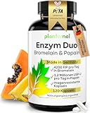 Papain Bromelain Kapseln hochdosiert - Verdauungs-Enzym Komplex - Bromelain Papain Kapseln mit Vitamin C - Bromelain hochdosiert aus Ananas - 4 Monatsvorrat
