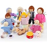 Puppenhaus Puppen, 13 Stück Hölzerne Puppenfamilie Für Puppenhaus, Biegepuppen Mit Katze Und Hund, Holzpuppen Für Puppenhaus, Puppen Für Puppenhaus Familie, Für Puppen Puppenhaus Zubehör Geschenk