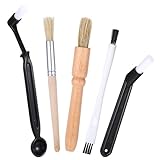 JJUNW 5 Stück Kaffee Pinsel Set, Kaffee Reinigungsbürste Kleine Espressomaschinen Reinigungspinsel Holz Griff Kaffeepinsel für Kaffeemaschine Group Kopf (5 Stile)