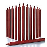 CANDWAX Bordeaux Stabkerzen, 12 Stück, gerade Kerzen, 25,4 cm, ideal als geruchlose Kerzen, Tafelkerzen und Tischkerzen, langsam brennende Kerzen, tropffrei, rauchfreie lange Kerzenständer