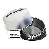 Zenker Springform mit Transporthaube Ø 28 cm DELUXE, Backform mit emailliertem Flachboden und Tragehaube, runde Kuchenform für saftigen Kuchen to go (Frabe: Schwarz metallic), Menge: 1 Stück