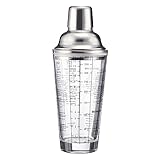 Westmark Cocktail Shaker Sam – Shaker mit Skala und Sieb, professioneller Cocktail-Mixer, Bar Zubehör, inkl. Rezepte zum Mixen von Margarita und mehr – Edelstahl, Glas, 400 ml