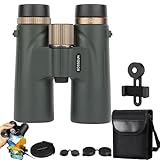 Warmax Fernglas 12x42, Wasserdicht Warmax Talon HD Fernglas Mit Entfernungsmesser & Nachtsicht, Fernglas mit Nachtsichtfunktion, Für Vogelbeobachtung, Wandern, Jagd, Sightseeing (Grün-A)