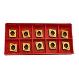 10 Stück CCMT09t304 CCMT32.5 Wendeschneidplatten, CNC Hartmetall-Einsatzschneider Wendeschneid Drehmaschine Fräseinsätze Drehen Werkzeuge, Coated CNC Wendeplatten mit Schachtel für Stahlhalbschneiden