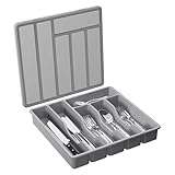 Besteckkasten mit Deckel - Überdachtes Besteckfach, Utensilien-Organizer mit sechs Fächern, zuverlässige Küchenschublade, praktische Verwaltung von Essutensilien | Ott
