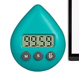 Maciun Küchentimer zum Kochen, wasserdicht, kleine Zeitschaltuhr, digital, Zeitmessgeräte mit LCD-Display und Saugnapf für Klassenzimmer, Training, Dusche, Küche, Backen, Kochen