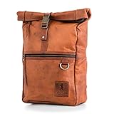 Berliner Bags Vintage Rucksack Utrecht aus Leder, Fahrradrucksack mit Laptopfach für Damen und Herren (M, Cognac)