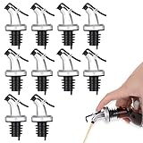 Abeillo 10 Stück Ausgießer für Ölflaschen Flaschenausgießer mit Klappe, Edelstahl Ölausgießer, Spirituosen Ausgießer für Flaschen Wein Gießen Öl, Lecksicher Weinausgießer für Küche und Bar
