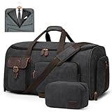 S-ZONE 60L Unisex 3-in-1 Umwandelbarer Kleidersack Canvas Kleidertasche Anzugtasche Carry On Garment Bag mit Kulturbeutel für Reisen Kurzurlaub Geschäftsreisen Aufbewahrung