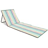 just be... Sonnenmatte für den Strand, klappbar, leicht, tragbar, verstellbare Sonnenliege mit Rückenlehne und Tasche für Wertsachen für Urlaub, Garten, Camping, Park und Festivals, helle mehrfarbige