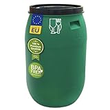 Das Plasteo® 220 Liter Weithalsfass mit Stülpdeckel, HDPE, BPA-Frei, lebensmittelecht, vielseitig verwendbar als Lebensmittelfass, Futtertonne, Regentonne