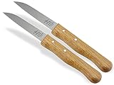 Schälmesser Gemüsemesser 2er Set aus Solingen Universal Messer Made in Germany Allzweckmesser mit Holzgriff Buche Obstmesser mit Scharfer Rostfreier Messerklinge für Obst und Gemüse