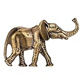 TUYOBG Vintage Messing Elefant – Ganesha Figur als Glücksbringer und Feng Shui Miniatur-Elefantenstatue, Dekorative Tierfigur aus Metall für Wohnzimmer, Büro Tischdeko & Chinesische Wohnkultur