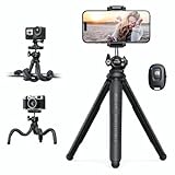 Lamicall Handy Stativ, Mini Stativ Halter - Flexible Handy Halterung Stativ für Smartphone und Kamera, 360° Pocket Tripod mit Kabelloser Fernbedienung, Handystativ für iPhone 15/14/13, GoPro, Sumsung