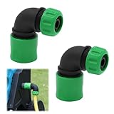 2 Stück WinkelSchnellkupplungen für 90° Gartenschlauch - 1/2 Zoll Messing/Rostfreier Stahl (Material auswählen) | Dicht und Korrosionsbeständig | Ideal für enge Räume