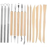 AKOOSY Professionelles Tonwerkzeugset Holz und Metall für Skulpturen Töpferarbeiten und Bastelprojekte für Künstler und Hobbyisten mit Praktischem Aufbewahrungsetui