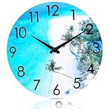 Ligeinsrk Outdoor -Uhr 12 '' Acryl Waterdosientes Außendauer Walluhr Beach Coastal Themenpool für Außen im Innenbereich Gebrauch Dekoruhr