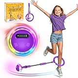 Charmofun Springring Fußkreisel, Swing Wheel mit Lichtrad, Blinkender Springring Fußkreisel mit Tragetasche, Jumping Ball Für Geschicklichkeitsspiele Für Kinder Oder Erwachsene