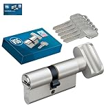 BASI | V55 Profil-Knaufzylinder K30/35 mm | Doppelzylinder für Hauseingangs- Wohneingangstüren | Zylinderschloss | 5 Wendeschlüssel & Codekarte | Pickingschutz & Anbohrschutz | Verschiedenschließend