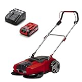 Einhell Akku-Kehrmaschine TE-SW 18/610 Li (20 L Schmutzbehälter, 61 cm Arbeitsbreite, Parkposition, Verstellbarer Lenker, abnehmbare Lippe, EIN-und Ausschalter, inkl. 3,0 Ah Plus Akku & Ladegerät)