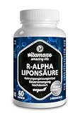 R-Alpha-Liponsäure hochdosiert, 200 mg je Kapsel, vegan, 2 Monatskur, natürliche Form der Thioctsäure, Qualitätsprodukt, Bioaktive Nahrungsergänzung ohne unnötige Zusätze, Made in Germany