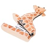 jojofuny Handgefertigter Holz tierhefter Giraffe Kompakter Wiederverwendbarer Bürohefter mit Dekorativer Tierform für Schule Büro und Kreative Schreibtischdekoration