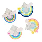 PENIKOKO 4 Stück Teiliges Regenbogen Wandhaken aus Eisen Kreative Bunte Aufbewahrungshaken ohne Bohren zum Aufhängen von Taschen Kleidung Schlüsseln und Accessoires