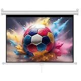 INMOZATA Leinwand Beamer Rollo 146cm, Bild 133 x 75 cm(60 Zoll), Format 16:9, Deckenmontage & Wandmontage Projektor Leinwand für Heimkino Büro Treffen Schule Präsentationen-Weiß Gehäuse