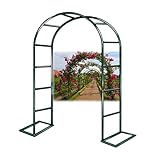 Rosenbogen aus Metall mit Sockeln 140-300 cm Rankhilfe für Kletterpflanzen Garten Pergola Hochzeit Unterstützung Event Dekoration (Grün 180x220cm)