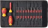 Wiha Schraubendreher und Bit Set slimVario (41231) 19tlg. |Schraubenzieher Griff VDE Bits für Elektriker I Schlitz/Kreuz/PlusMinus/TORX/Innensechskant