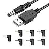 Universal USB DC Stecker Kable 7 in 1, Ancable 5V USB Stecker auf DC-Hohlstecker, DC Stromkabel Netzkabel Ladekabel für Musicman, Luna, Router, Vibrator, LED-Licht, Rasierapparat, Zahnbürste und Mehr