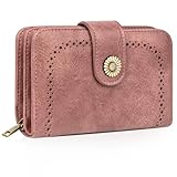 TEUEN Geldbeutel Damen Große Kapazität PU Leder Vintage Portemonnaie Brieftasche Geldbörse Mittelgroß mit RFID-Blockierung und Mehreren Fächern Frauen