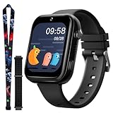 OKYUK Smartwatch Kind, 4G Kinder Smartwatch, GPS-Tracker, Armbanduhr für Jungen, Video-Phone-Call, Schulmodus, SOS-Funktion, Kamera und Schrittzähler (T45 Schwarz)