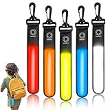 ROTKUSZ 5 Stück LED Blinklicht Schulranzen, 3 Licht Modi Reflektoren Rucksack Licht, Kinder Sicherheitslicht Reflektoren Schulranzen, Reflektierende Anhänger für Rucksack, Wandern, Joggen