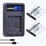 DuraPro 2Pcs LI-90B,LI-92B Battery Akkus + LCD USB Charger for Olympus Tough TG-5, TG-Tracker, SH-1, SH-2, SP-100 IHS,TG-1 iHS, TG-2 iHS, Tough TG-3,TG-4 Cameras