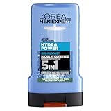 L'Oréal Men Expert Duschgel und Shampoo für Männer, Duschbad zur Reinigung von Körper, Haar und Gesicht, Herren Körperpflege für hydratisierte Haut mit Mountain Water, Hydra Power, 1 x 250 ml