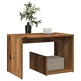 mtlskopl Beistelltisch Altholz-Optik 59x36x38 cm aus strapazierfähigem Holzwerkstoff mit offenen Fächern Modernes Side Table für Wohnzimmer Schlafzimmer Flur