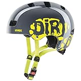 uvex kid 3 - robuster Fahrradhelm für Kinder- individuelle Größenanpassung - optimierte Belüftung - dirtbike grey-lime - 55-58 cm