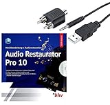 Q-Sonic Phono Vorverstärker: Audio-Digitalisierer & MP3-Recorder mit Restaurator-Software (USB Plattenspieler, Audiograbber, Klinkenstecker)