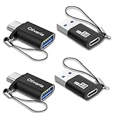 Oliveria USB C auf USB Adapter 4 Stück, Typ C auf USB 3.0 Adapter, USB Type-C auf USB, Thunderbolt 3 auf USB Buchse OTG Adapter für Phone 15, MacBook Pro 2022/2021/2020, Galaxy und weitere
